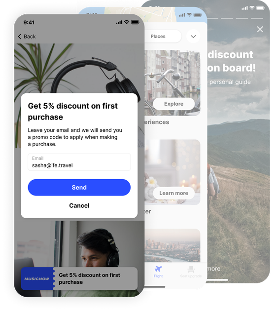 Sponsored content and promotions on passenger devices