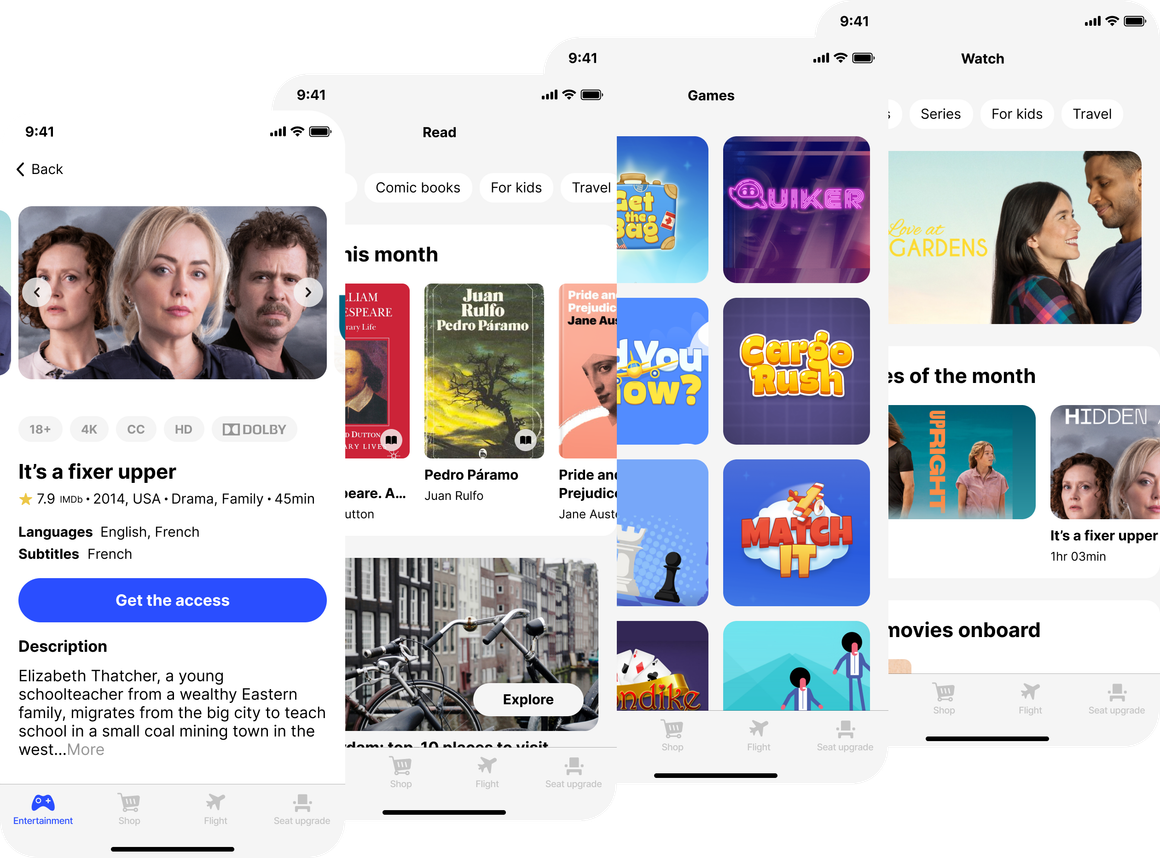 Entertainment content across movies, games, and reading